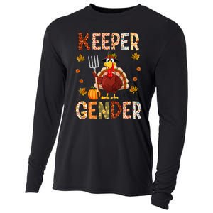 Keeper of the Gender Funny Thanksgiving Turkey Gender Reveal Cooling Performance Long Sleeve Crew