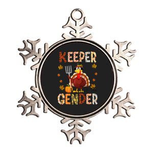 Keeper of the Gender Funny Thanksgiving Turkey Gender Reveal Metallic Star Ornament