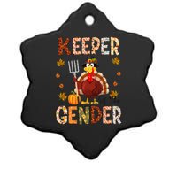 Keeper of the Gender Funny Thanksgiving Turkey Gender Reveal Ceramic Star Ornament