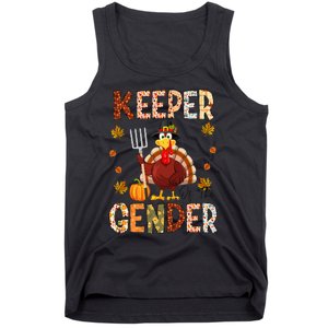 Keeper of the Gender Funny Thanksgiving Turkey Gender Reveal Tank Top