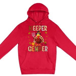 Keeper of the Gender Funny Thanksgiving Turkey Gender Reveal Premium Pullover Hoodie