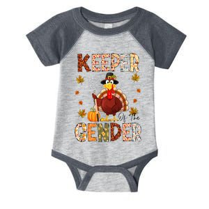 Keeper of the Gender Funny Thanksgiving Turkey Gender Reveal Infant Baby Jersey Bodysuit