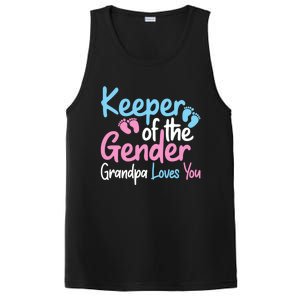 Keeper Of The Gender Grandpa Loves You Funny Gender Reveal Cool Gift PosiCharge Competitor Tank