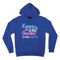 Keeper Of The Gender Grandpa Loves You Funny Gender Reveal Cool Gift Hoodie