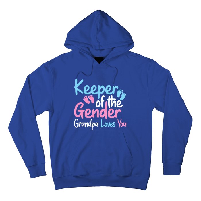 Keeper Of The Gender Grandpa Loves You Funny Gender Reveal Cool Gift Hoodie