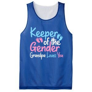 Keeper Of The Gender Grandpa Loves You Funny Gender Reveal Cool Gift Mesh Reversible Basketball Jersey Tank