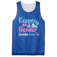 Keeper Of The Gender Grandpa Loves You Funny Gender Reveal Cool Gift Mesh Reversible Basketball Jersey Tank