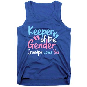 Keeper Of The Gender Grandpa Loves You Funny Gender Reveal Cool Gift Tank Top