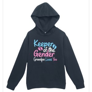 Keeper Of The Gender Grandpa Loves You Funny Gender Reveal Cool Gift Urban Pullover Hoodie