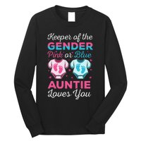 Keeper Of The Gender Auntie Loves You Baby Announcement Aunt Long Sleeve Shirt