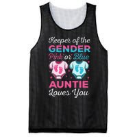 Keeper Of The Gender Auntie Loves You Baby Announcement Aunt Mesh Reversible Basketball Jersey Tank