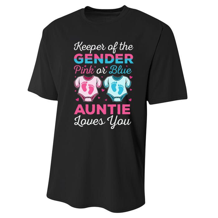 Keeper Of The Gender Auntie Loves You Baby Announcement Aunt Performance Sprint T-Shirt