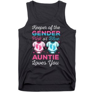 Keeper Of The Gender Auntie Loves You Baby Announcement Aunt Tank Top