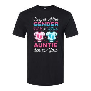 Keeper Of The Gender Auntie Loves You Baby Announcement Aunt Softstyle CVC T-Shirt