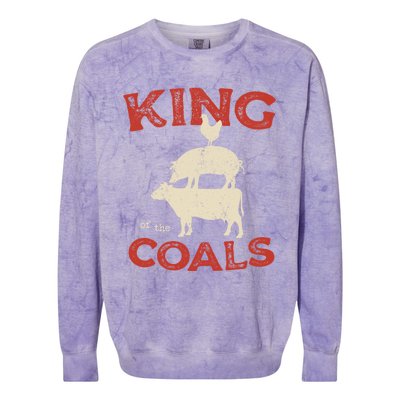 King Of The Coals Funny Saying Joke Barbecue Dad Grandpa Gift Colorblast Crewneck Sweatshirt