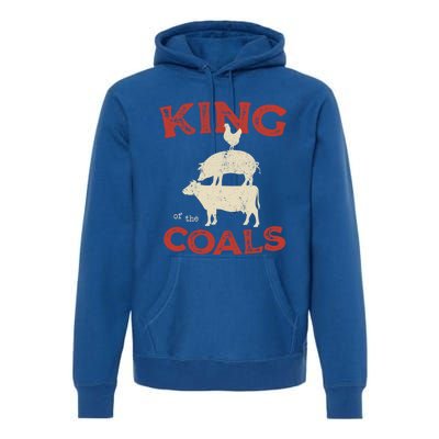 King Of The Coals Funny Saying Joke Barbecue Dad Grandpa Gift Premium Hoodie