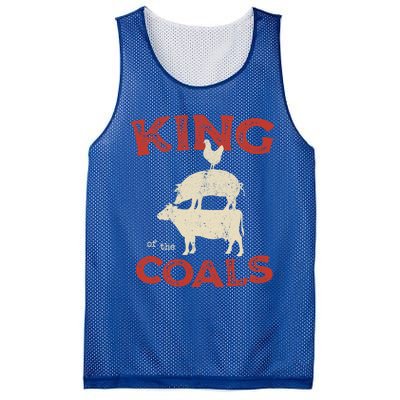 King Of The Coals Funny Saying Joke Barbecue Dad Grandpa Gift Mesh Reversible Basketball Jersey Tank