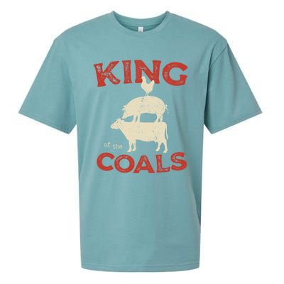 King Of The Coals Funny Saying Joke Barbecue Dad Grandpa Gift Sueded Cloud Jersey T-Shirt