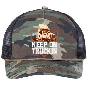 Keep On Truckin Truck Driver Trucker Trucking Gift Retro Rope Trucker Hat Cap