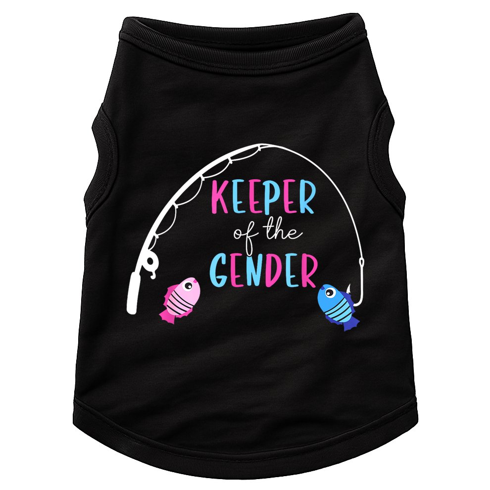 Keeper Of The Gender Fish Gender Reveal Baby Shower Doggie Tank