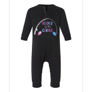 Keeper Of The Gender Fish Gender Reveal Baby Shower Infant Fleece One Piece