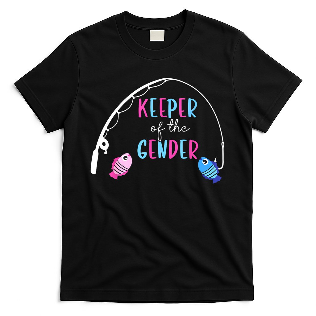 Keeper Of The Gender Fish Gender Reveal Baby Shower T-Shirt