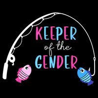 Keeper Of The Gender Fish Gender Reveal Baby Shower Youth Performance Sprint T-Shirt