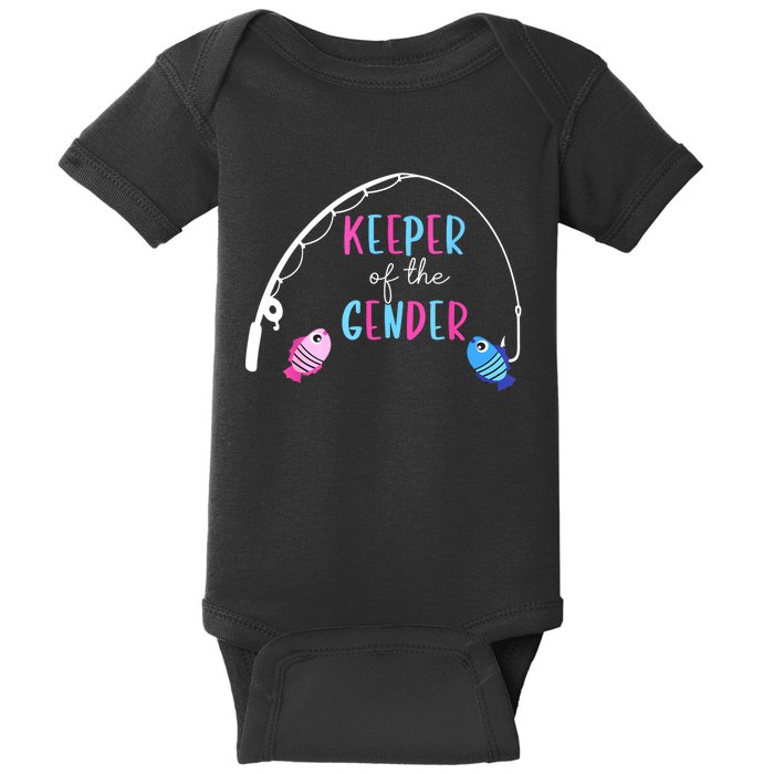 Keeper Of The Gender Fish Gender Reveal Baby Shower Baby Bodysuit