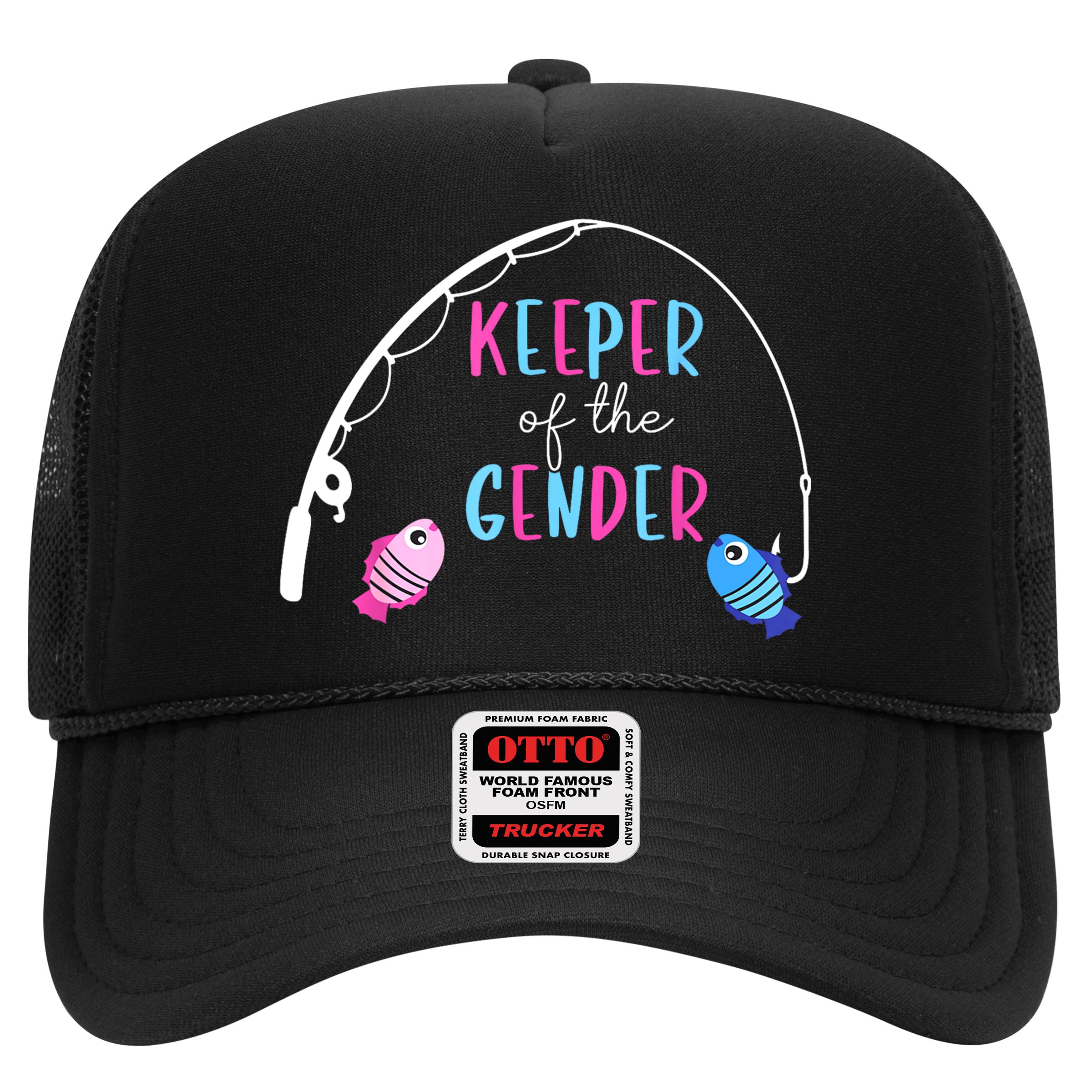Keeper Of The Gender Fish Gender Reveal Baby Shower Hat