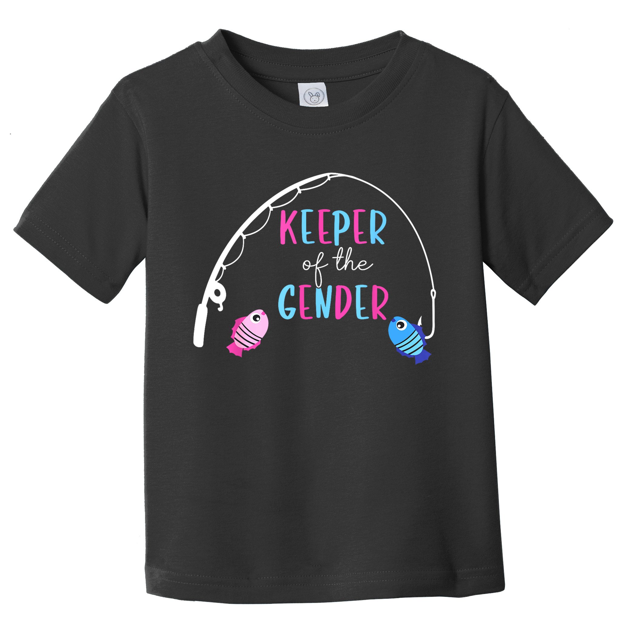 Keeper Of The Gender Fish Gender Reveal Baby Shower Toddler T-Shirt