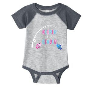 Keeper Of The Gender Fish Gender Reveal Baby Shower Infant Baby Jersey Bodysuit