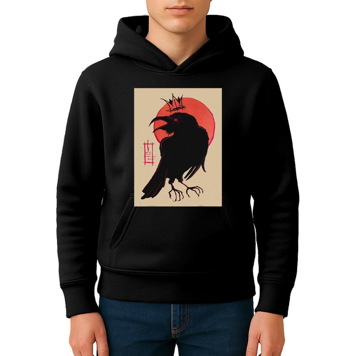 King Of The Corvids For Fans Of Crows And Kids Hoodie