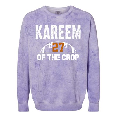 Kareem Of The Crop Number 27 Football Colorblast Crewneck Sweatshirt