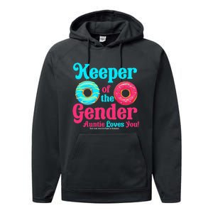 Keeper of the Gender Auntie donuts Gender Reveal Party Performance Fleece Hoodie