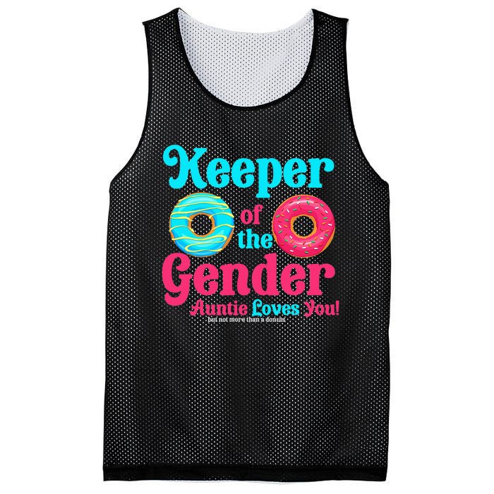 Keeper of the Gender Auntie donuts Gender Reveal Party Mesh Reversible Basketball Jersey Tank