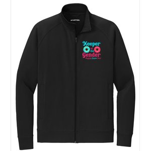 Keeper of the Gender Auntie donuts Gender Reveal Party Stretch Full-Zip Cadet Jacket