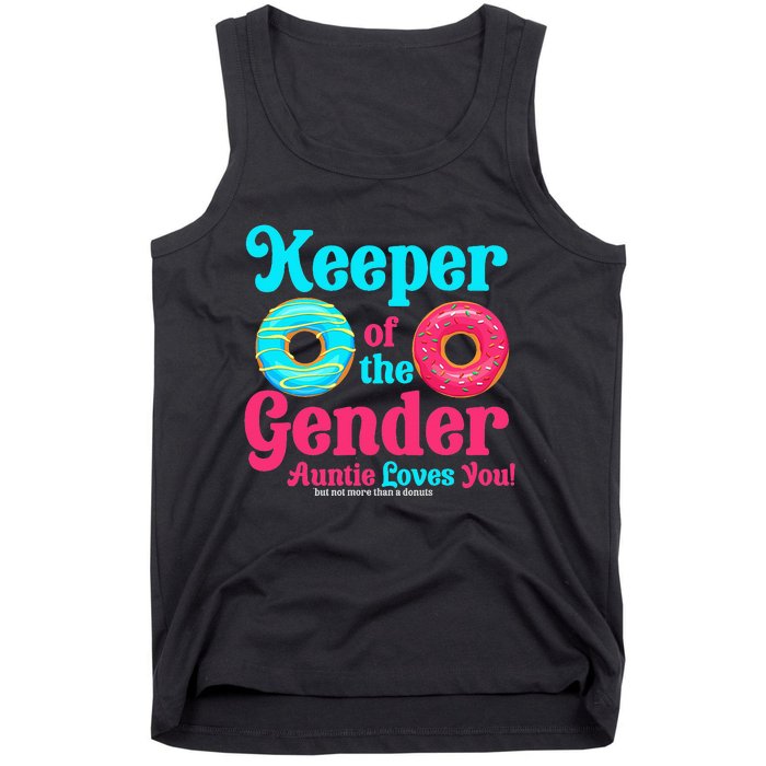 Keeper of the Gender Auntie donuts Gender Reveal Party Tank Top