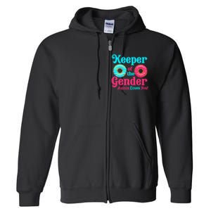 Keeper of the Gender Auntie donuts Gender Reveal Party Full Zip Hoodie