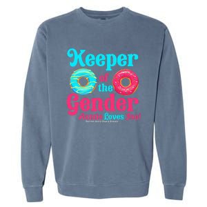 Keeper of the Gender Auntie donuts Gender Reveal Party Garment-Dyed Sweatshirt