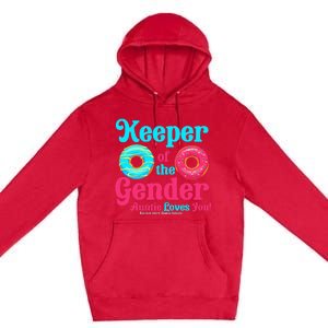 Keeper of the Gender Auntie donuts Gender Reveal Party Premium Pullover Hoodie