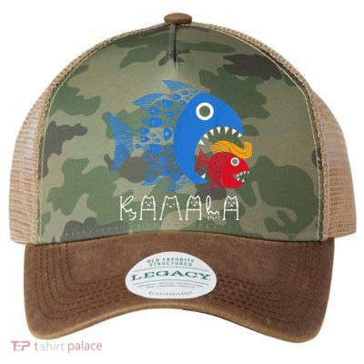 Kamala Over Trump Blue Wave Big Fish Eats Small Fish Legacy Tie Dye Trucker Hat