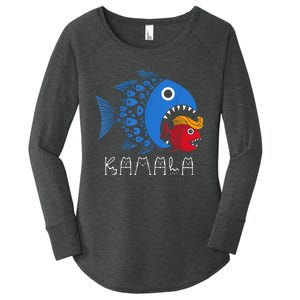 Kamala Over Trump Blue Wave Big Fish Eats Small Fish Women's Perfect Tri Tunic Long Sleeve Shirt