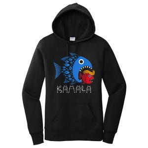 Kamala Over Trump Blue Wave Big Fish Eats Small Fish Women's Pullover Hoodie