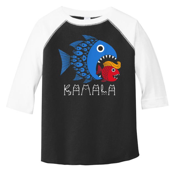 Kamala Over Trump Blue Wave Big Fish Eats Small Fish Toddler Fine Jersey T-Shirt