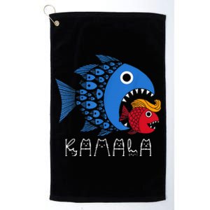 Kamala Over Trump Blue Wave Big Fish Eats Small Fish Platinum Collection Golf Towel