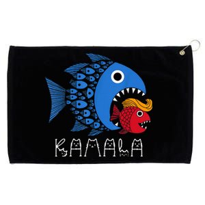 Kamala Over Trump Blue Wave Big Fish Eats Small Fish Grommeted Golf Towel