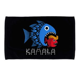 Kamala Over Trump Blue Wave Big Fish Eats Small Fish Microfiber Hand Towel