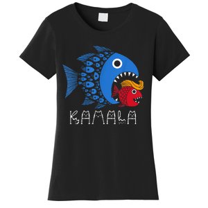 Kamala Over Trump Blue Wave Big Fish Eats Small Fish Women's T-Shirt