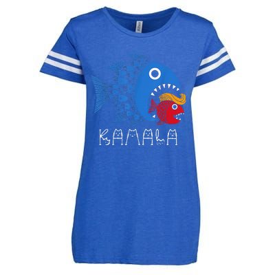 Kamala Over Trump Blue Wave Big Fish Eats Small Fish Enza Ladies Jersey Football T-Shirt