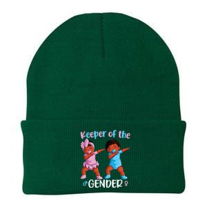 Keeper Of The Gender Reveal Black Baby Announcement Knit Cap Winter Beanie